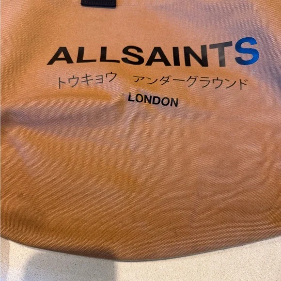 All Saints Black and Tan Canvas Tote Bag - Picture 9 of 10